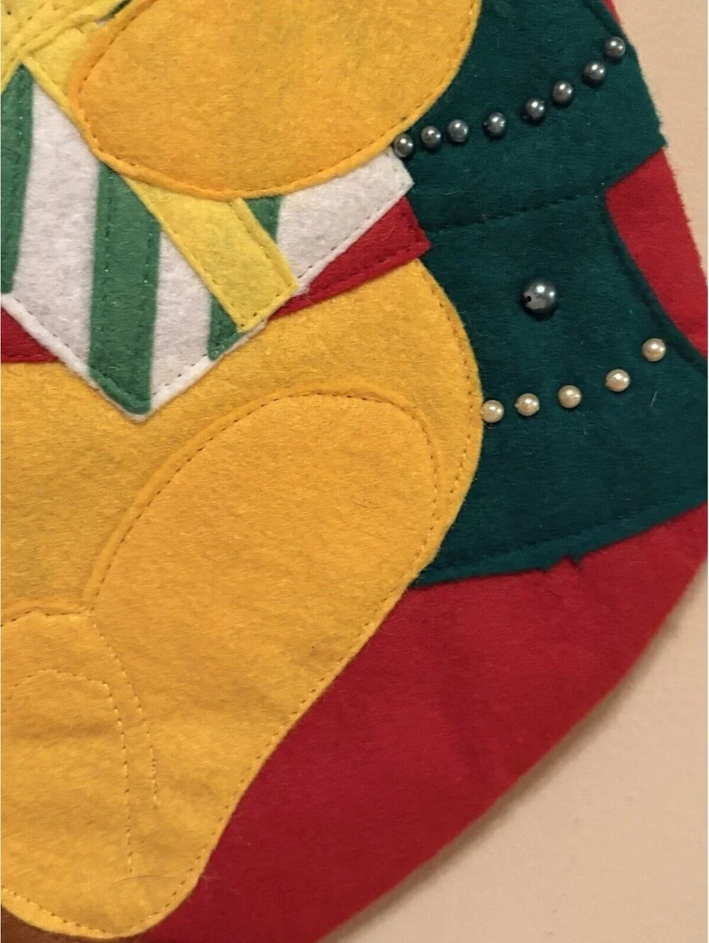 90’s Disney Store Winnie The Pooh Christmas Stocking 21” Felt Appliqué 3D